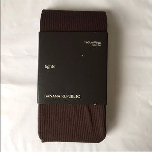 Banana Republic ribbed tights Smokey Bear brown
